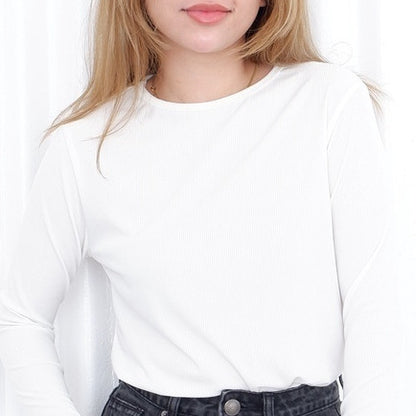 HTP Ribbed Cuff Pullover For Women