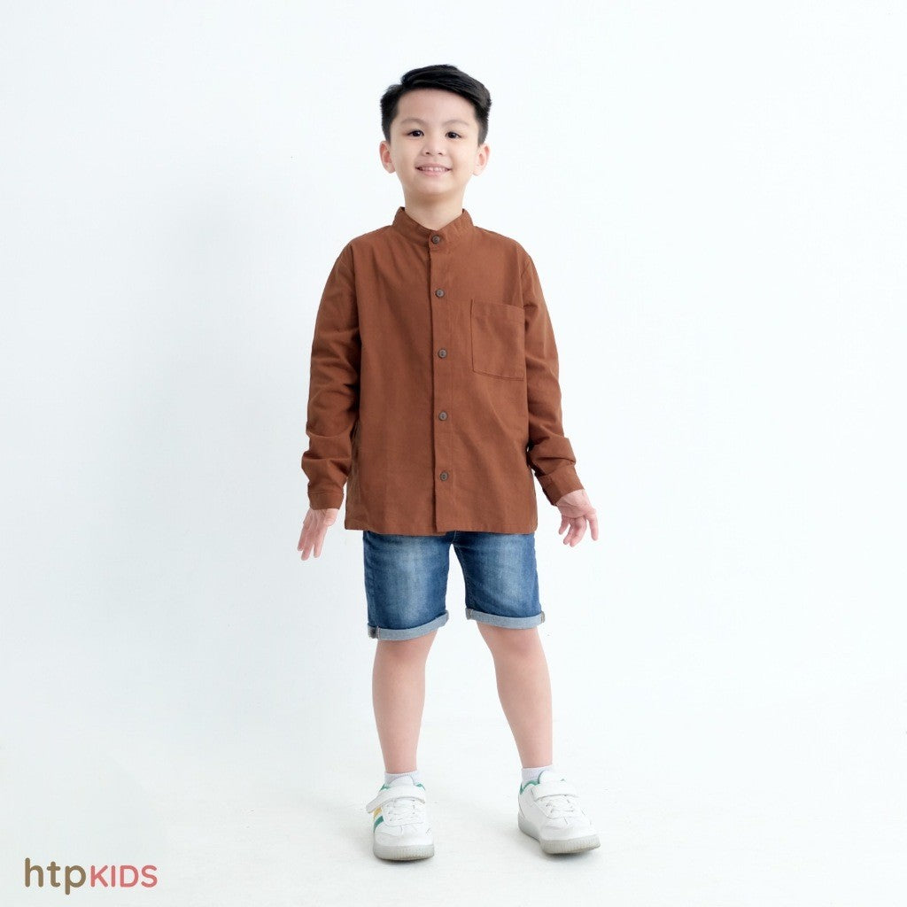 HTP Kids Boys Chinese Collar Longsleeves Top