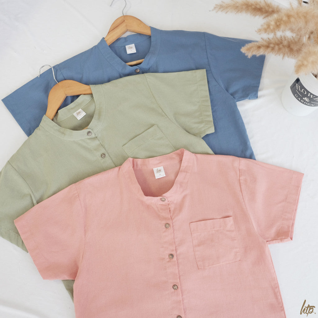 HTP Chinese Collar Loose Curve Top
