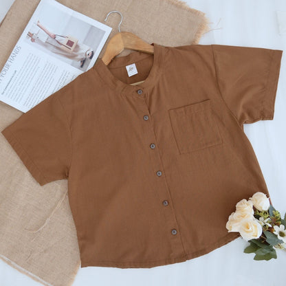 HTP Chinese Collar Loose Curve Top