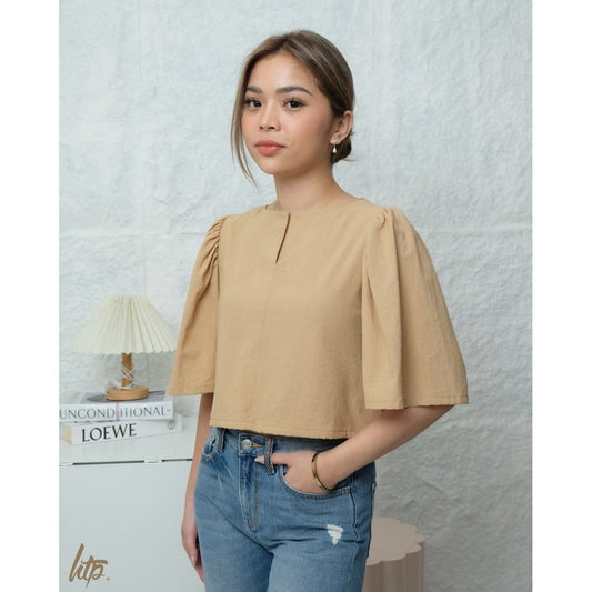 HTP V-Slit Modern Filipiniana  Top for Women