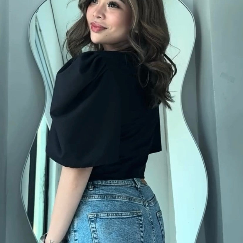 HTP Cropped Modern Filipiniana Top