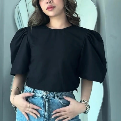 HTP Cropped Modern Filipiniana Top