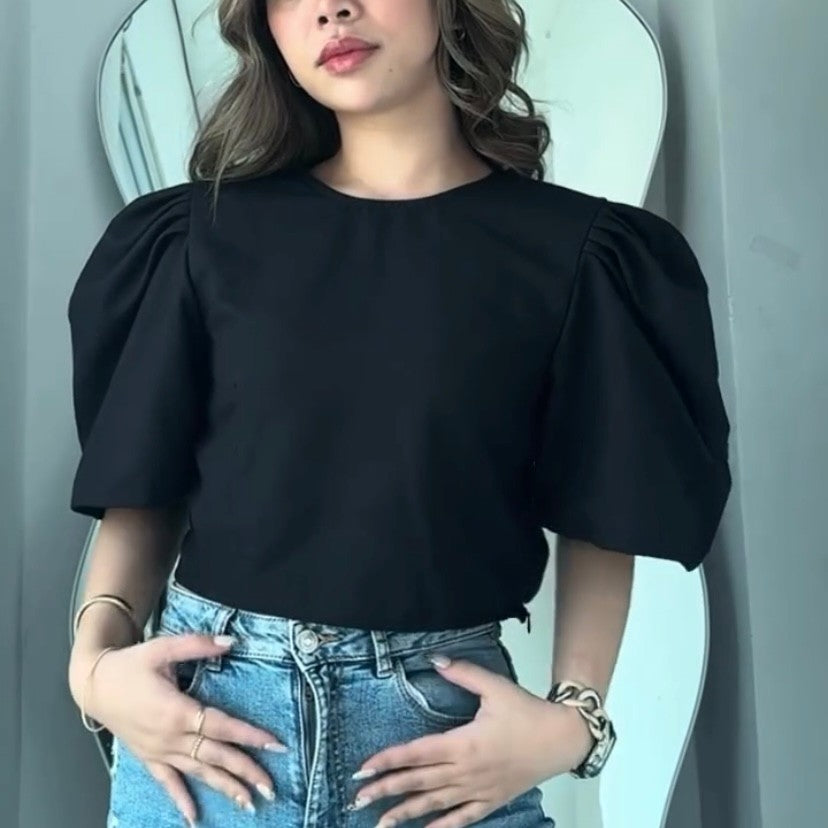 HTP Cropped Modern Filipiniana Top