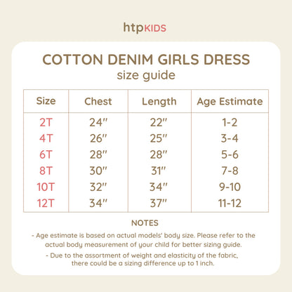HTP Kids Cotton Denim Girls Dress