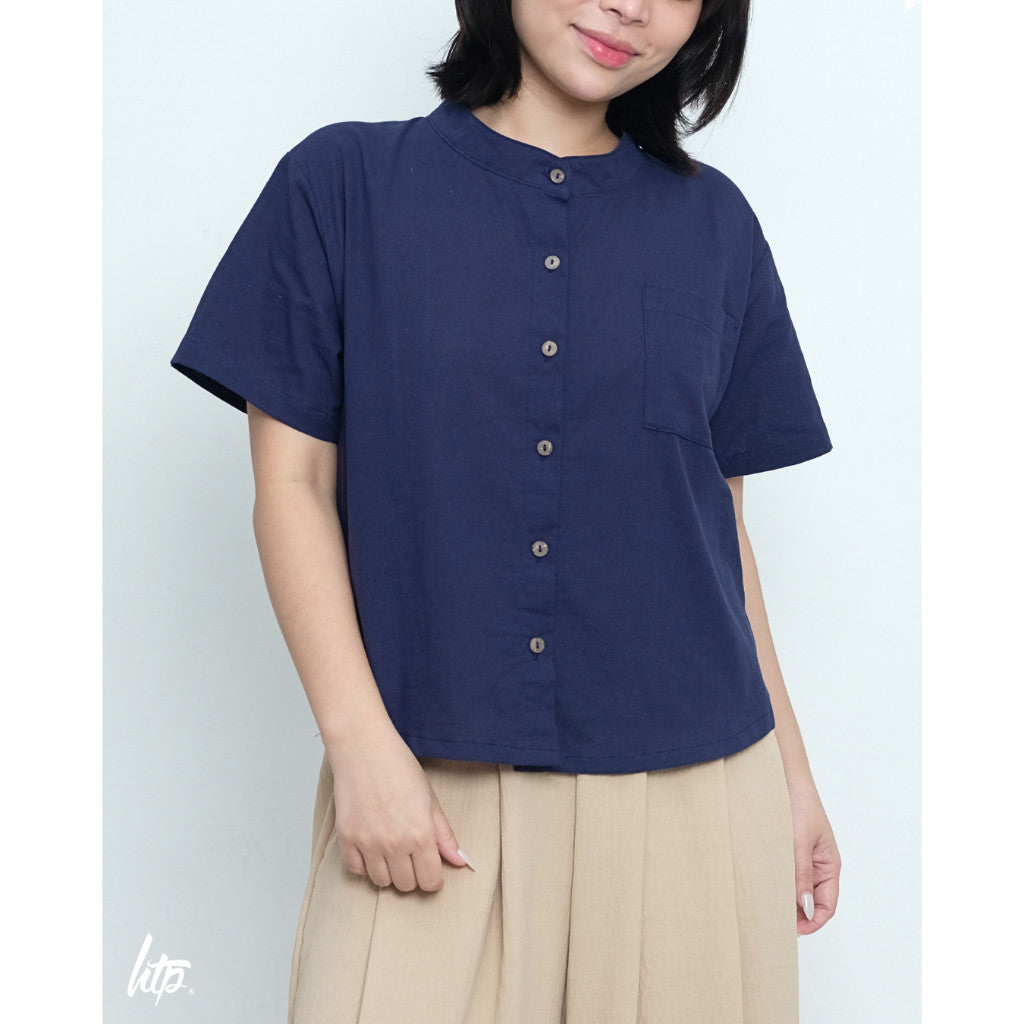 HTP Chinese Collar Loose Curve Top