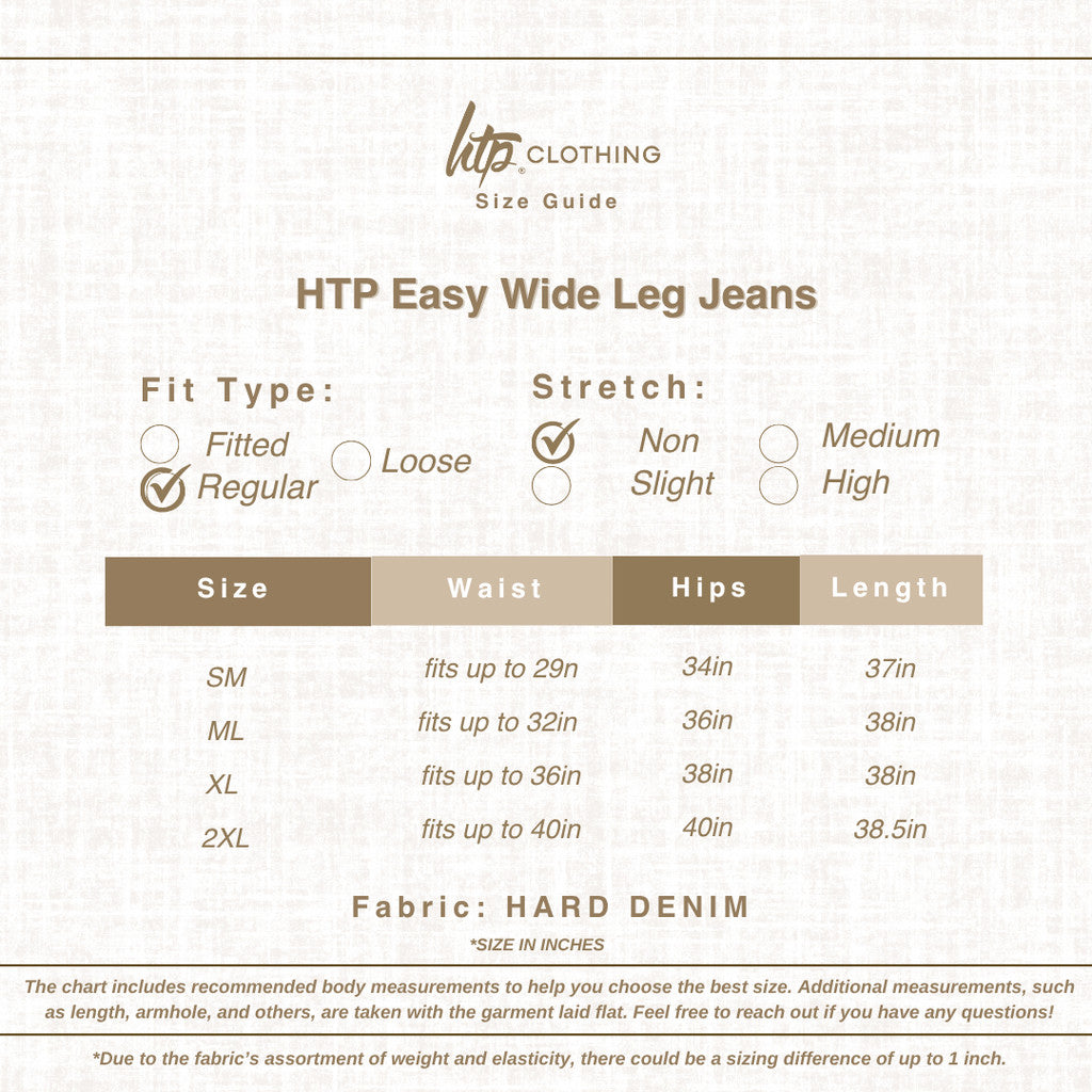 HTP Easy Wide Leg Denim Pants