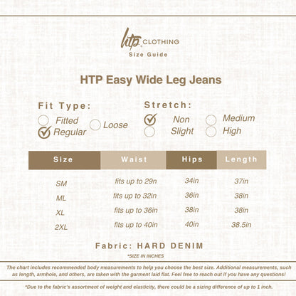 HTP Easy Wide Leg Denim Pants