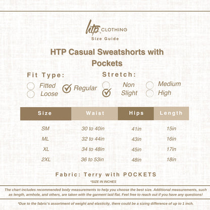 HTP Casual Sweatshorts with Pockets for Men