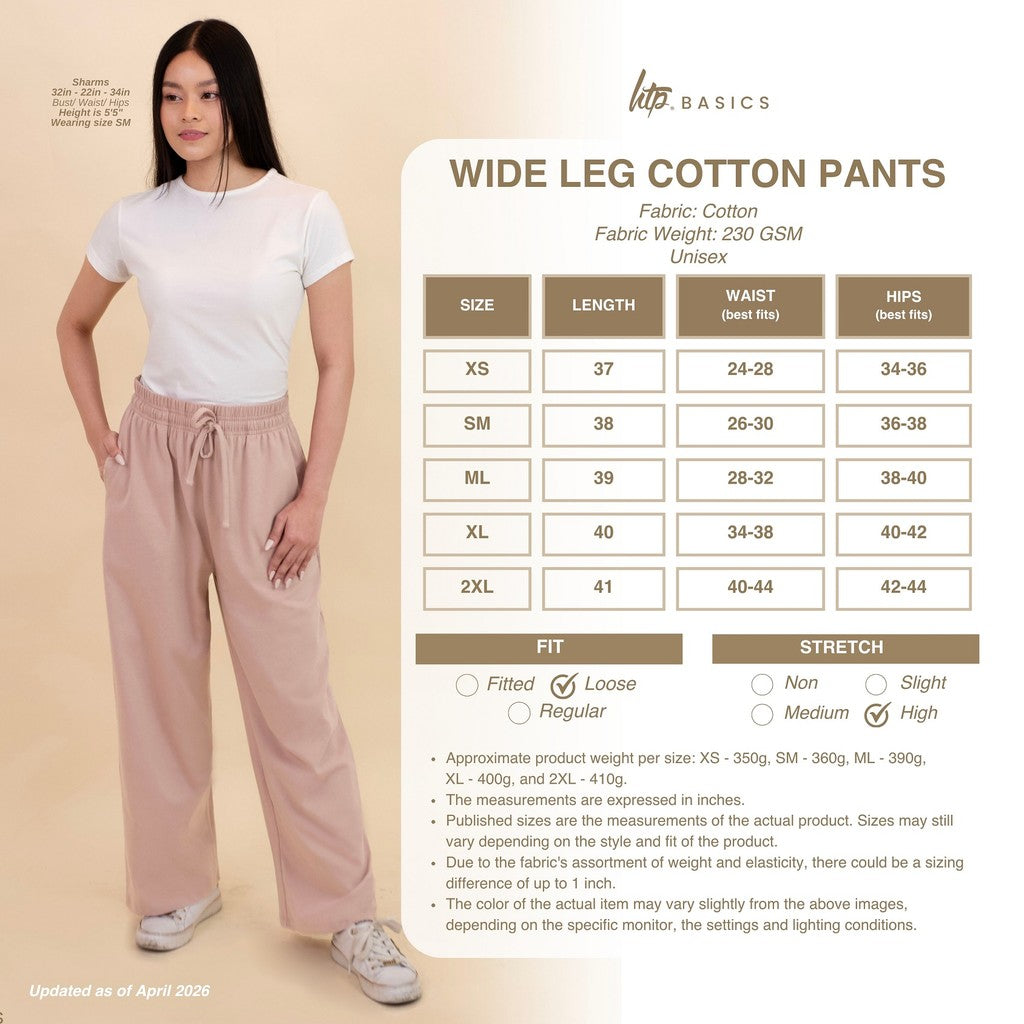 HTP Wide Leg Cotton Pants