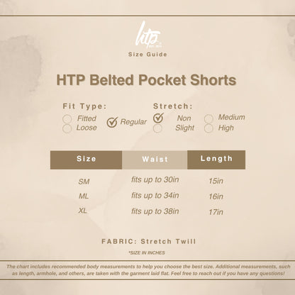 HTP Belted Pocket Shorts for Women