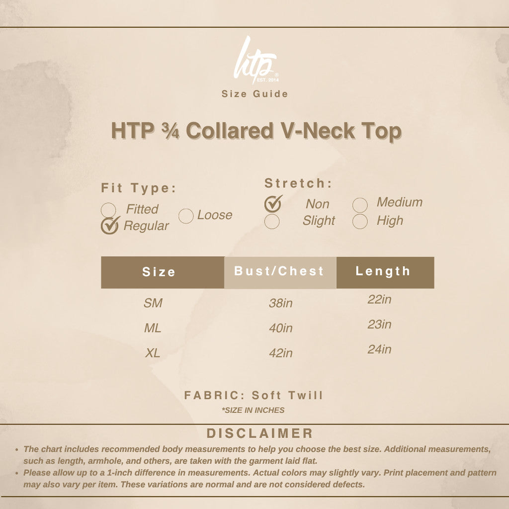 HTP 3/4 Collared V-Neck Top