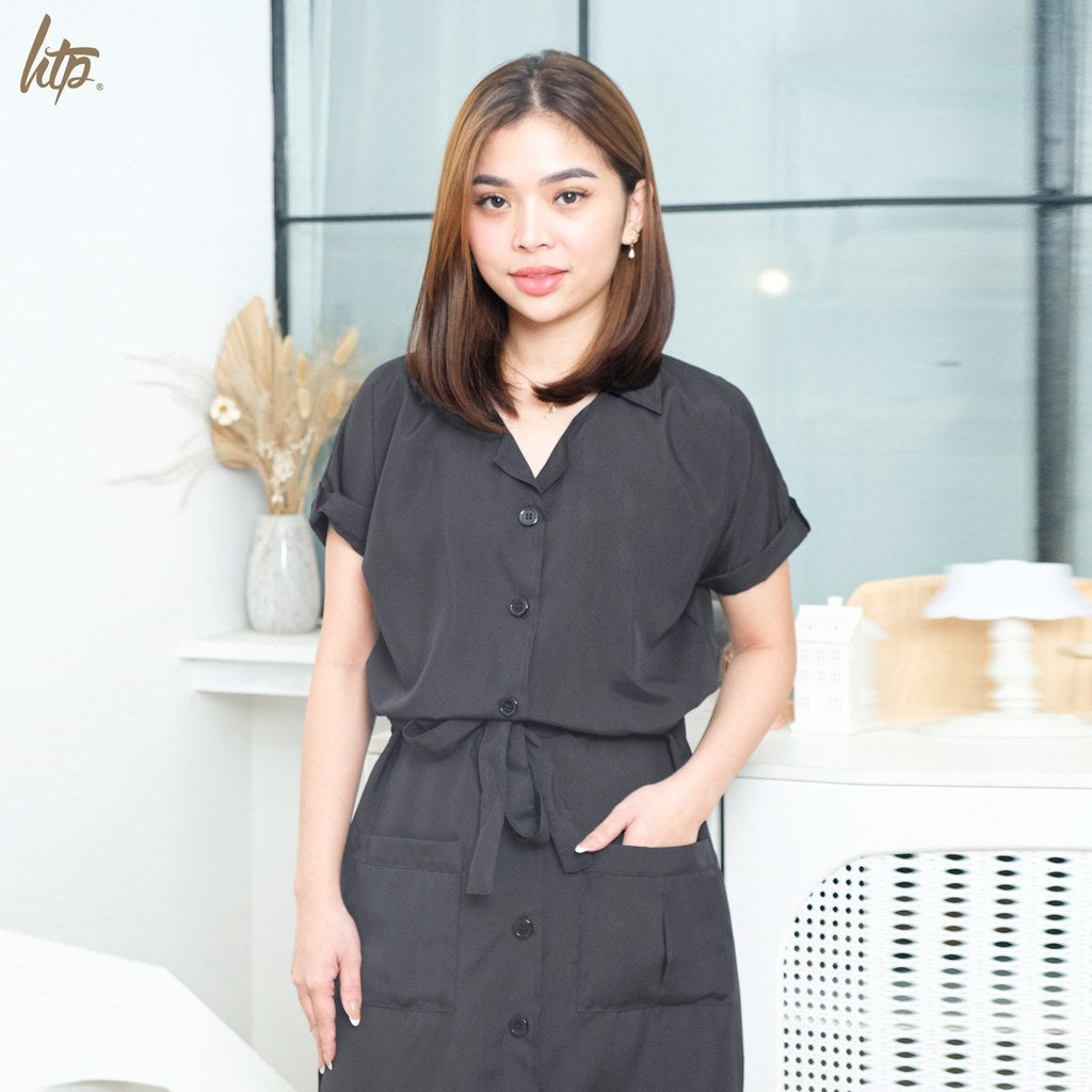HTP Button Down Collared Dress