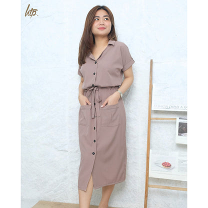 HTP Button Down Collared Dress