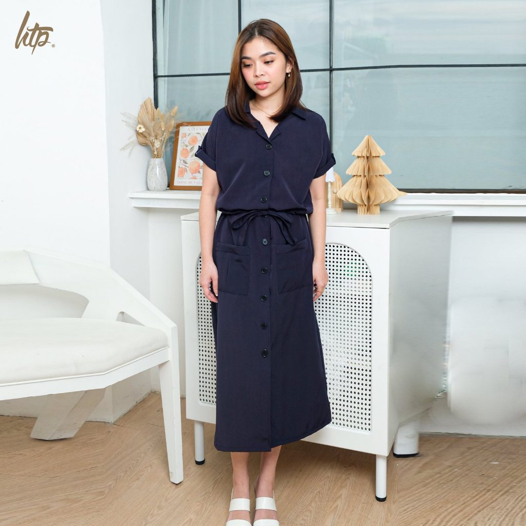 HTP Button Down Collared Dress