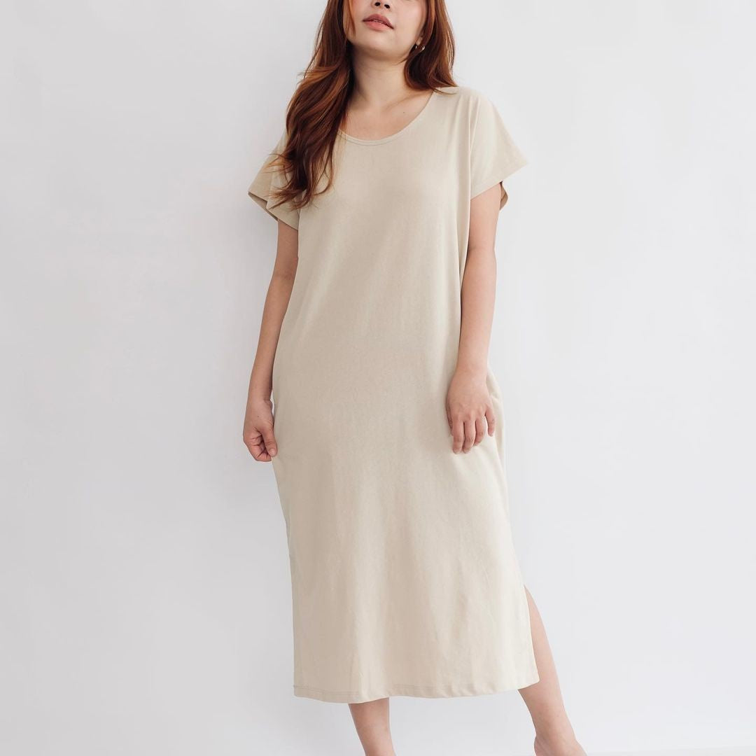 HTP Cotton Slit Maxi Dress