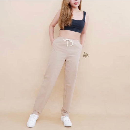 HTP Linen Pull-Up Pants With Tie And Pocket