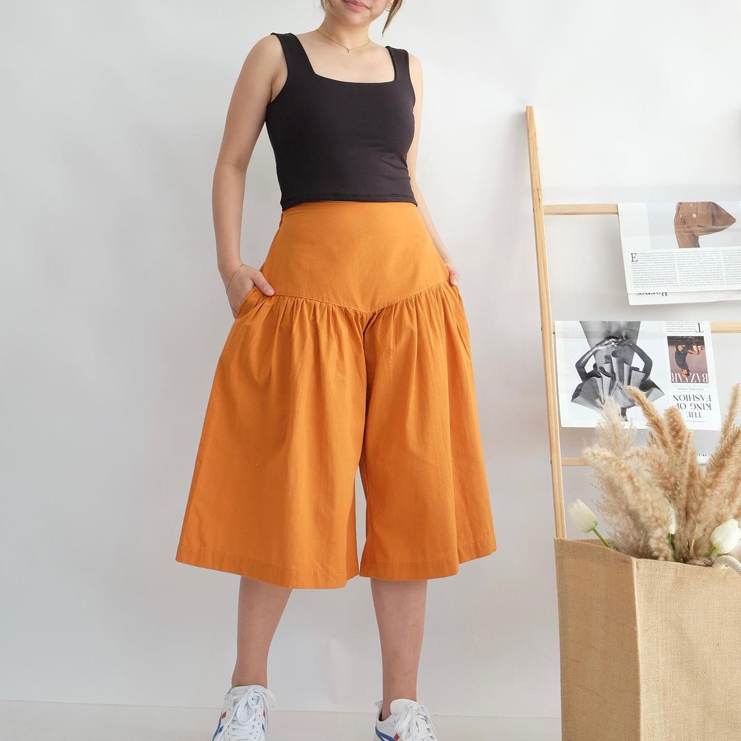 HTP Highwaist Ruffled Culottes with Pockets